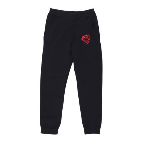 Zwarte Fleece Sweatpants met Elastische Taille Iuter , Black , Heren