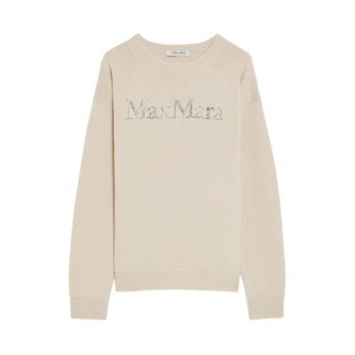 Ivoor Wol Kasjmier Trui Max Mara Studio , Beige , Dames