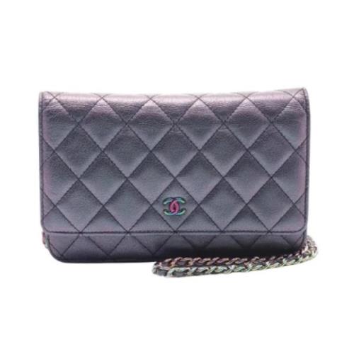 Pre-owned Leather chanel-bags Chanel Vintage , Purple , Dames