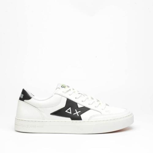 Leren Sneakers, Wit en Zwart Sun68 , White , Heren