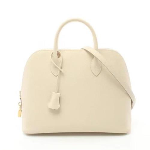 Pre-owned Leather handbags Hermès Vintage , White , Dames