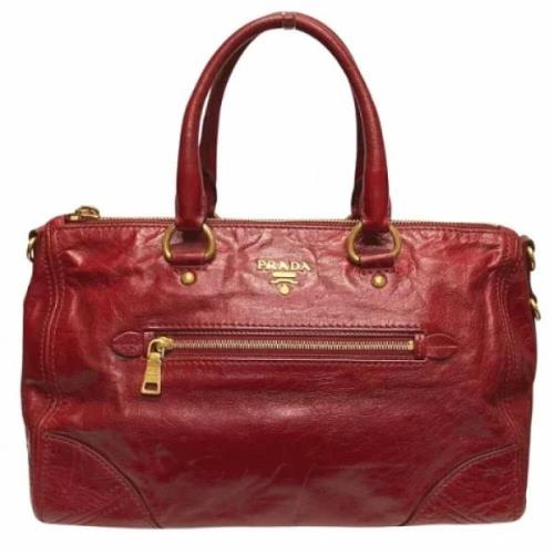 Pre-owned Leather handbags Prada Vintage , Red , Dames