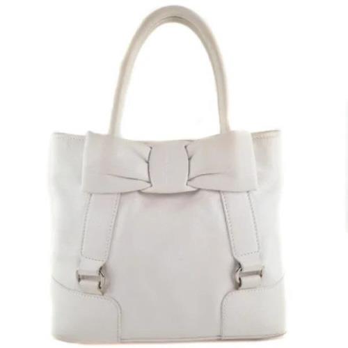 Pre-owned Leather handbags Salvatore Ferragamo Pre-owned , White , Dam...