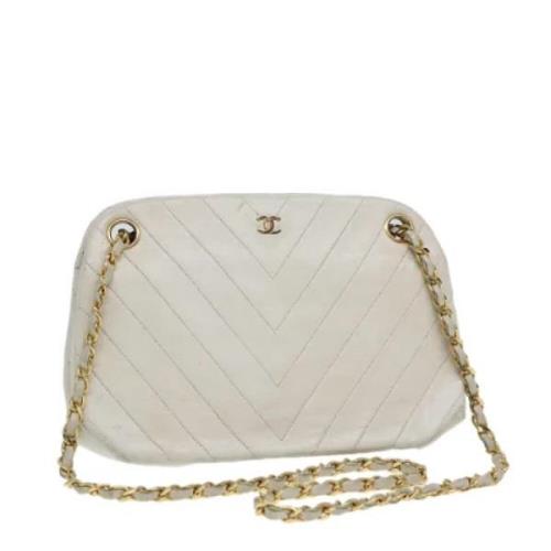 Pre-owned Leather chanel-bags Chanel Vintage , White , Dames