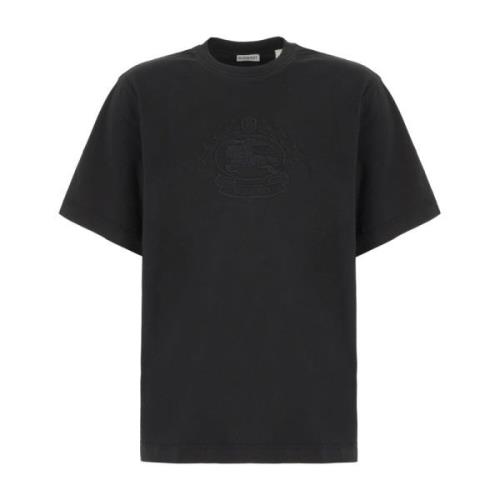 Casual Katoenen T-Shirt voor Mannen Burberry , Black , Heren