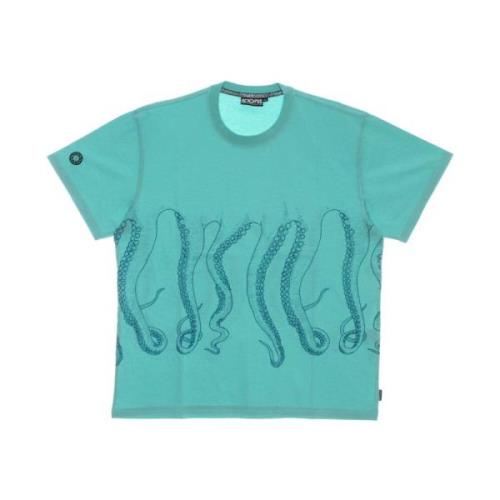 Aquamarijn Geverfde Tee Korte Mouw T-Shirt Octopus , Blue , Heren