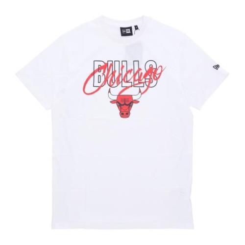 Chicago Bulls Script Tee Wit/Rood New Era , White , Heren