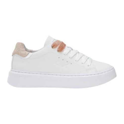 Witte platte veterschoenen Sun68 , White , Dames