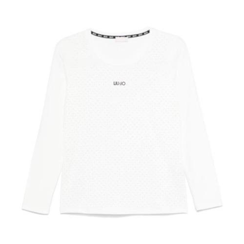 Top met studs en logo print Liu Jo , White , Dames