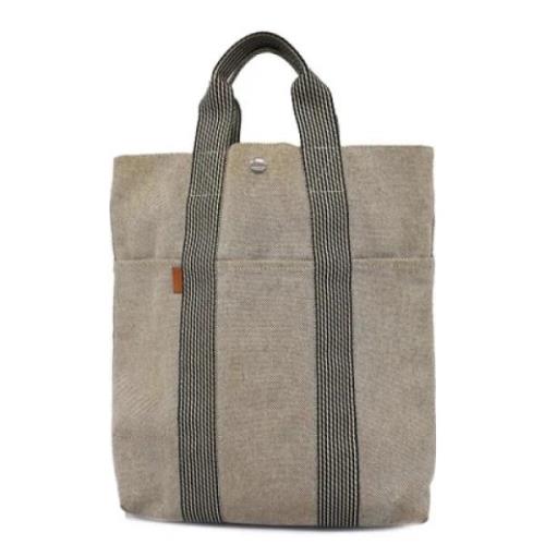 Pre-owned Canvas handbags Hermès Vintage , Gray , Dames