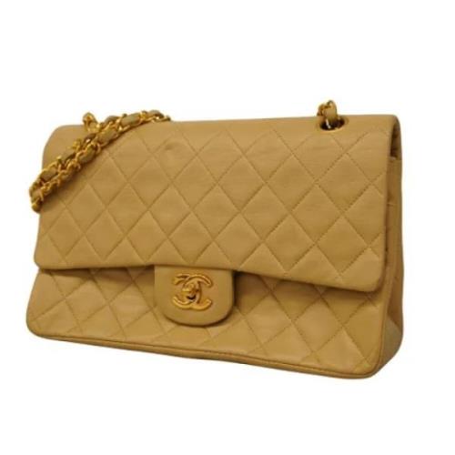 Pre-owned Leather chanel-bags Chanel Vintage , Beige , Dames