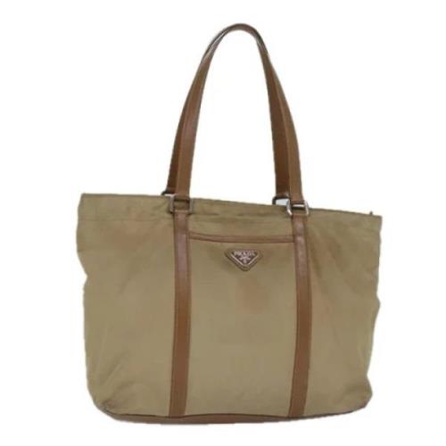 Pre-owned Nylon totes Prada Vintage , Beige , Dames