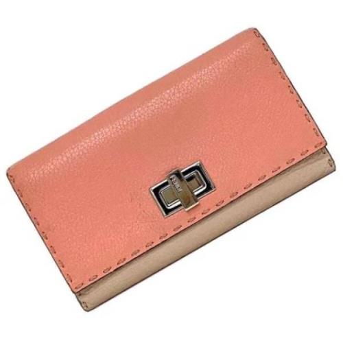 Pre-owned Leather wallets Fendi Vintage , Pink , Dames