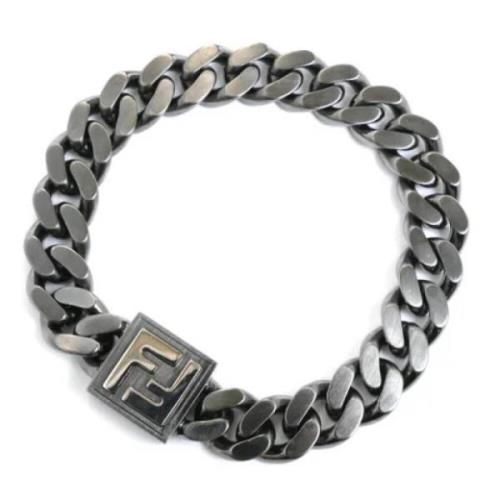 Pre-owned Fabric bracelets Fendi Vintage , Gray , Dames