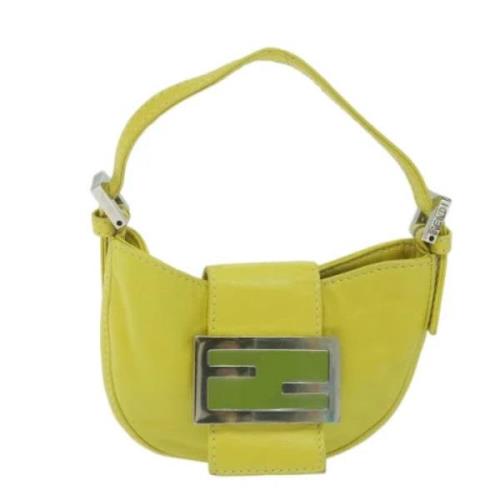 Pre-owned Leather handbags Fendi Vintage , Green , Dames