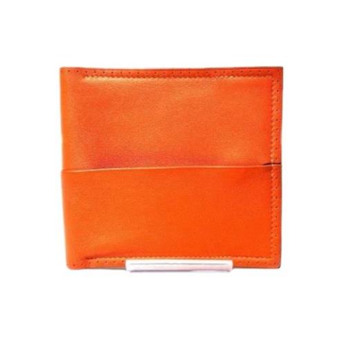 Pre-owned Leather wallets Hermès Vintage , Orange , Dames