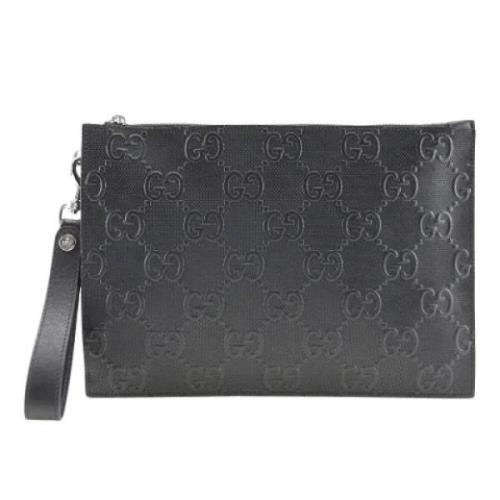 Pre-owned Leather clutches Gucci Vintage , Black , Heren