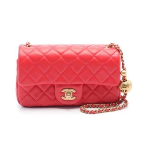 Pre-owned Leather chanel-bags Chanel Vintage , Red , Dames