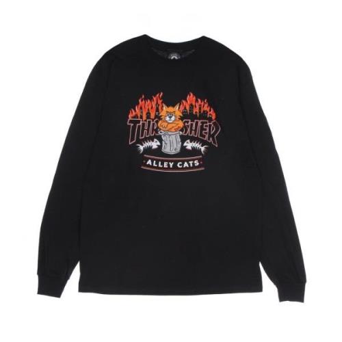 Zwarte longsleeve ronde hals T-shirt Thrasher , Black , Heren