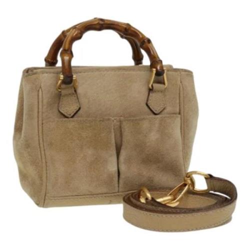 Pre-owned Suede gucci-bags Gucci Vintage , Beige , Dames