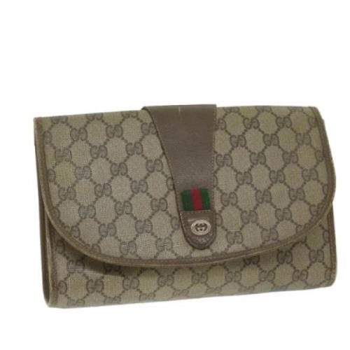 Pre-owned Canvas clutches Gucci Vintage , Beige , Dames