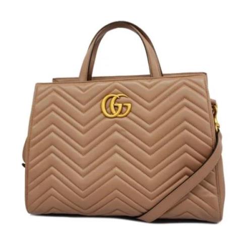 Pre-owned Leather gucci-bags Gucci Vintage , Beige , Dames