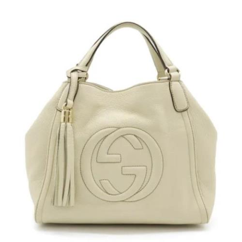 Pre-owned Leather handbags Gucci Vintage , Beige , Dames