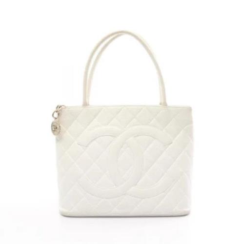 Pre-owned Leather chanel-bags Chanel Vintage , White , Dames