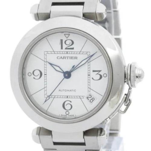 Pre-owned Stainless Steel watches Cartier Vintage , White , Dames