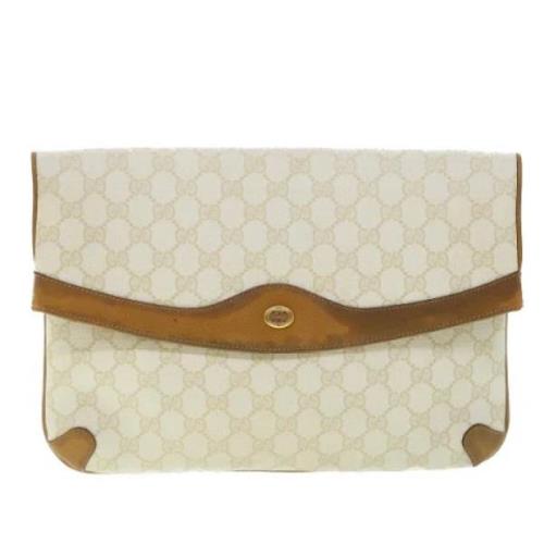 Pre-owned Canvas clutches Gucci Vintage , White , Dames