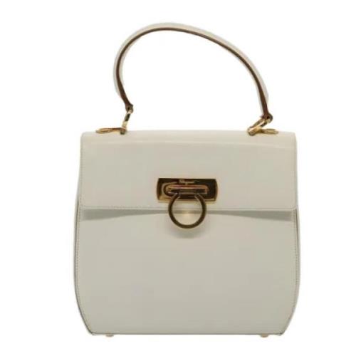 Pre-owned Leather handbags Salvatore Ferragamo Pre-owned , White , Dam...