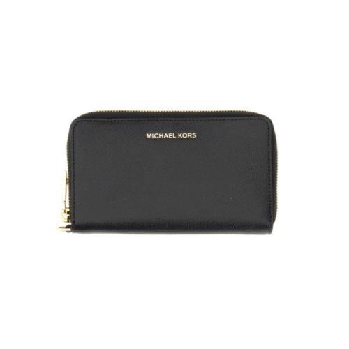 Jet Set Leren Portemonnee Michael Kors , Black , Dames