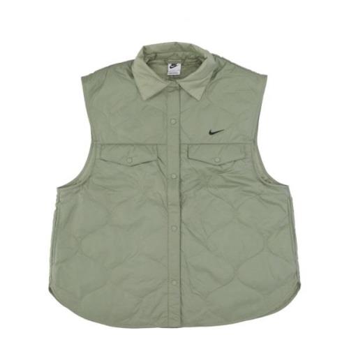 Gewatteerde Mouwloze Sportvest Groen/Zwart Nike , Green , Dames