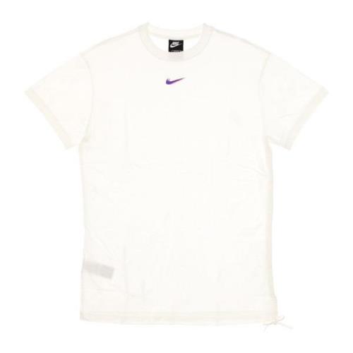 Witte Jurk met Swoosh Print Nike , White , Dames