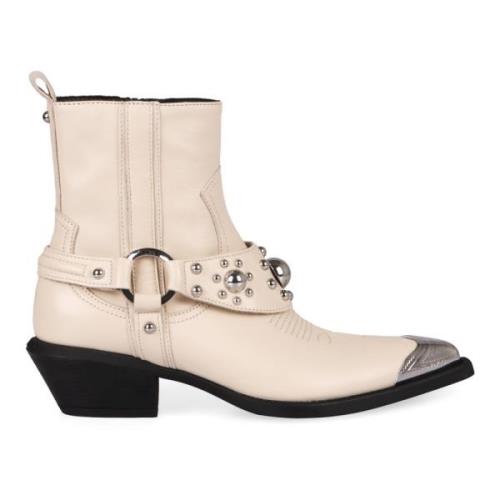 Gestudeerde Leren Westernlaarzen Pinko , Beige , Dames