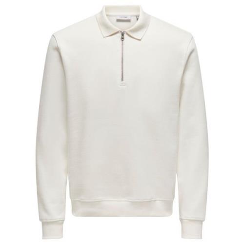 Abbott Regular Polo in Cloud Dancer Only & Sons , White , Heren