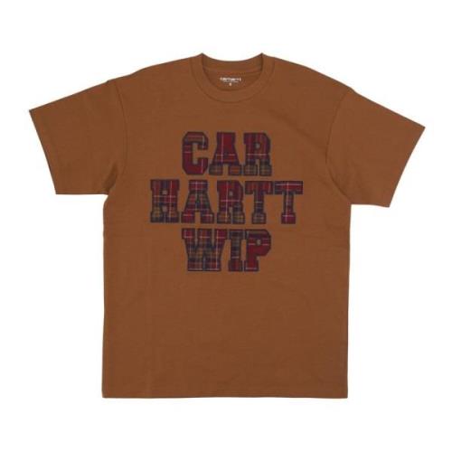 Bruine Heren Tee met Geruite Inzetstukken Carhartt Wip , Brown , Heren