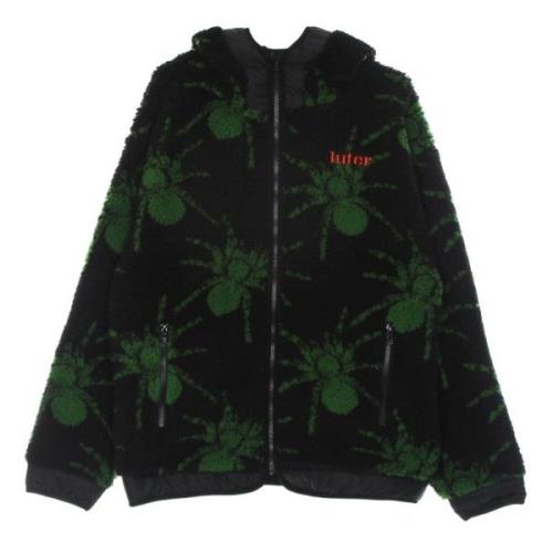 Spider Fur Zip Hoodie Zwart Iuter , Black , Heren