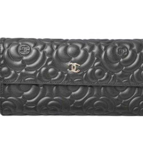 Pre-owned Leather wallets Chanel Vintage , Black , Dames