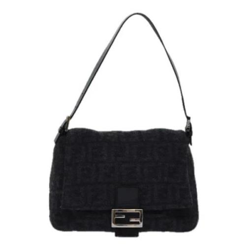 Pre-owned Wool shoulder-bags Fendi Vintage , Black , Dames