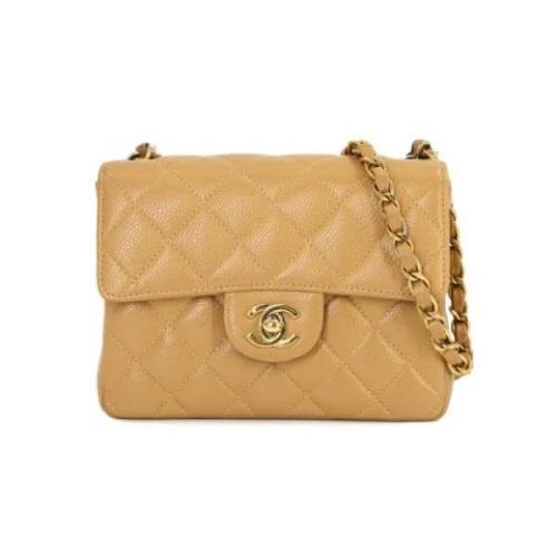 Pre-owned Leather chanel-bags Chanel Vintage , Beige , Dames