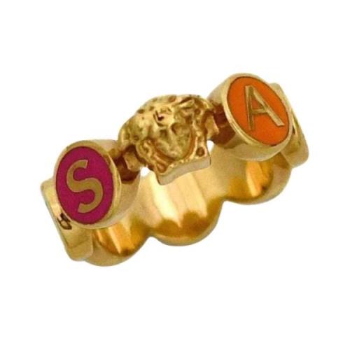 Pre-owned Yellow Gold rings Versace Pre-owned , Multicolor , Dames