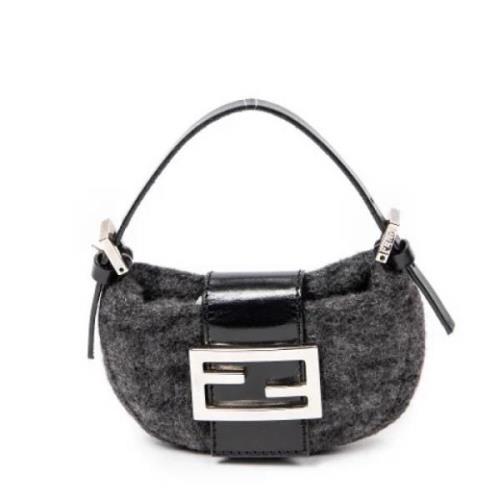 Pre-owned Canvas shoulder-bags Fendi Vintage , Gray , Dames