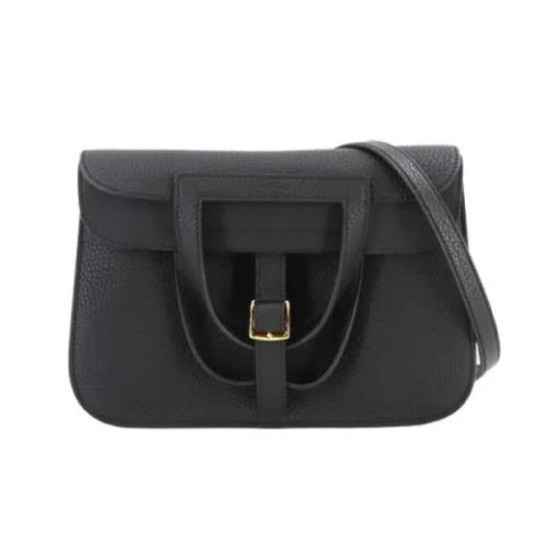 Pre-owned Leather handbags Hermès Vintage , Black , Dames