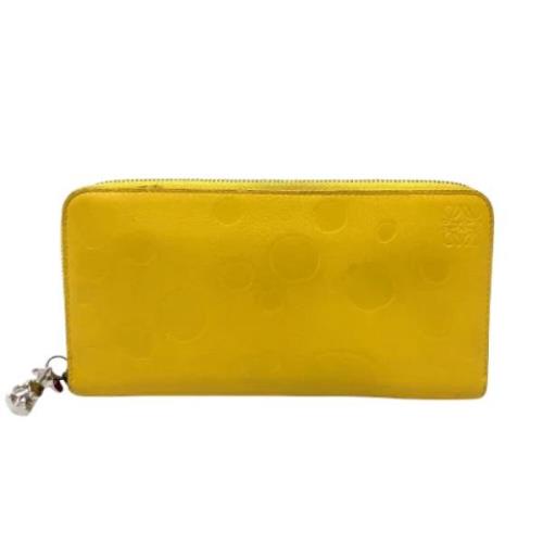 Pre-owned Leather wallets Loewe Pre-owned , Yellow , Dames