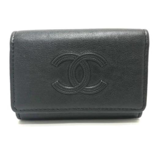 Pre-owned Leather key-holders Chanel Vintage , Black , Dames