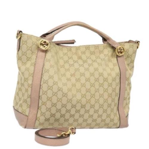 Pre-owned Canvas handbags Gucci Vintage , Beige , Dames