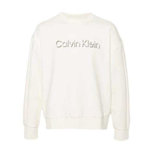 Shadow Embossed Logo Trui Calvin Klein , White , Heren