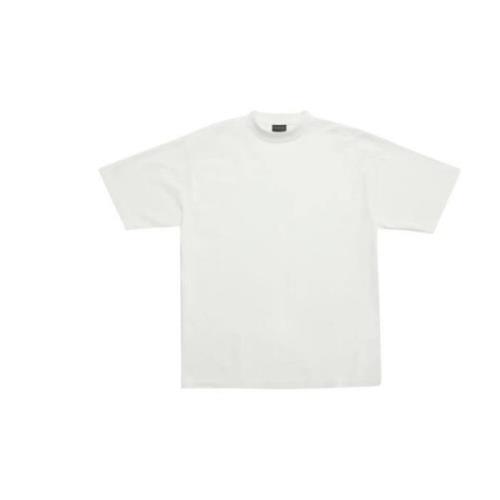 Geborduurd Logo Katoenen T-Shirt Balenciaga , White , Dames