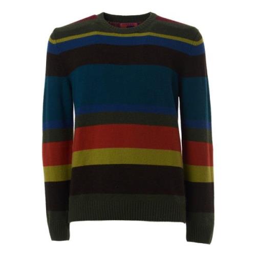 Groene Gestreepte Crew-Neck Sweater Gallo , Multicolor , Heren